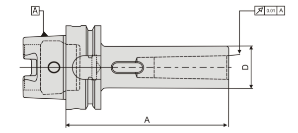 HSK Tool Holder Morse Taper Holder with Tang DIN 6383 - Drawing HSK - Morse taper with thread